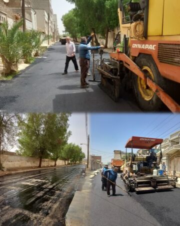 عمليات ترميم و آسفالت نوارهاي حفاري در نقاط مختلف اهواز در حال اجراست