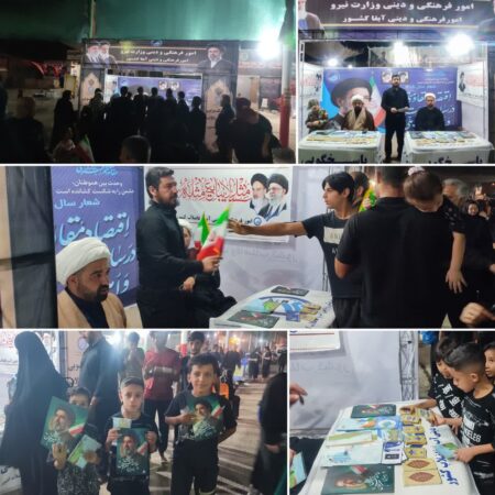 برپایی موکب فرهنگی و دینی کشور با همکاری شرکت آب و فاضلاب اهواز در مرز شلمچه