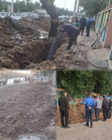 اصلاح خط ۴۰۰ میلی‌متری فاضلاب در اتوبان گلستان اهواز